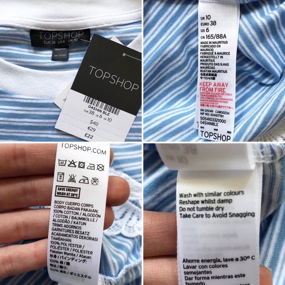 Topshop | Striped Lace Trim Cropped Top *NWT* - Picture 8 of 8